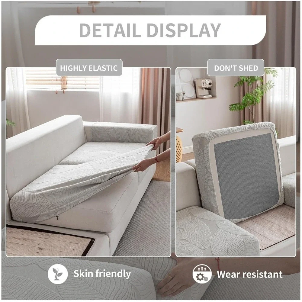 Sectional Couch Cushion Covers Furniture Protector Light Gray